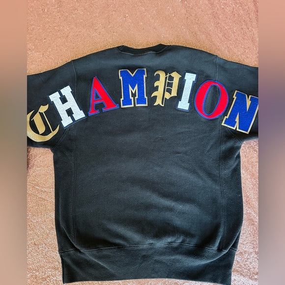 Vtg Champion Reverse Weave Black Sweatshirt ,S. Big Block Letter 3D. Rare, - Picture 1 of 10